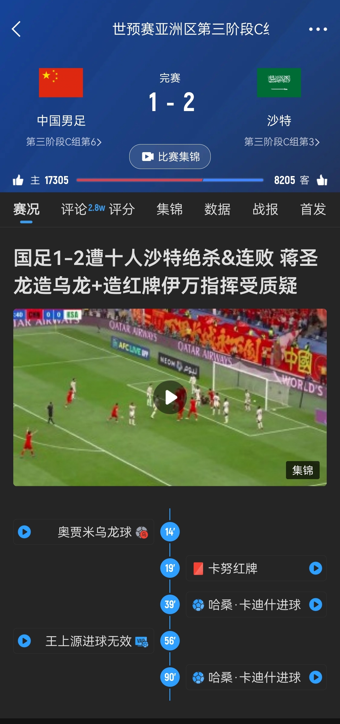 今天什么剧本?首战沙特也是半场红牌+蒋光太伤退,最后国足被翻